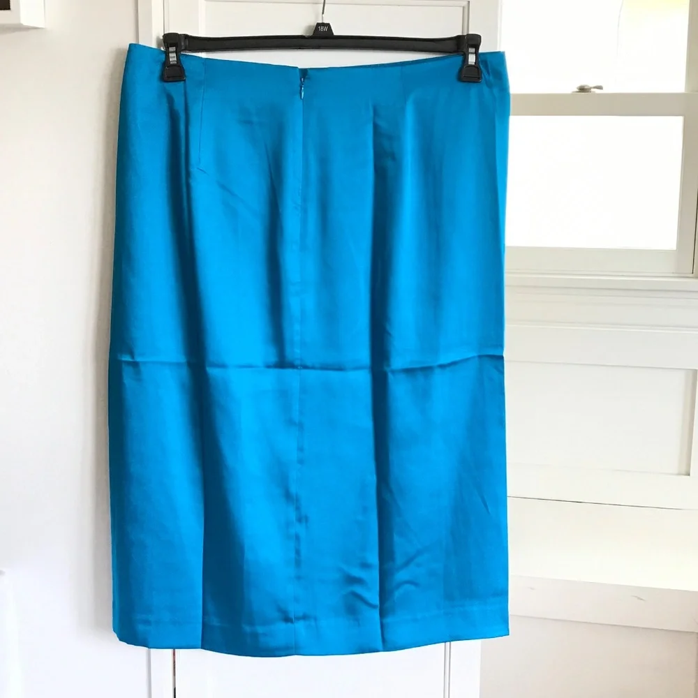 J. CREW Satin Sarong Skirt Turquoise Blue NWT Women’s Plus Size 16